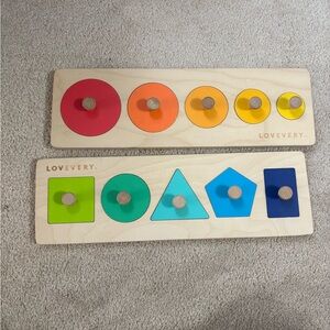 Lovevery Wooden Shape Puzzle Set - Multicolor